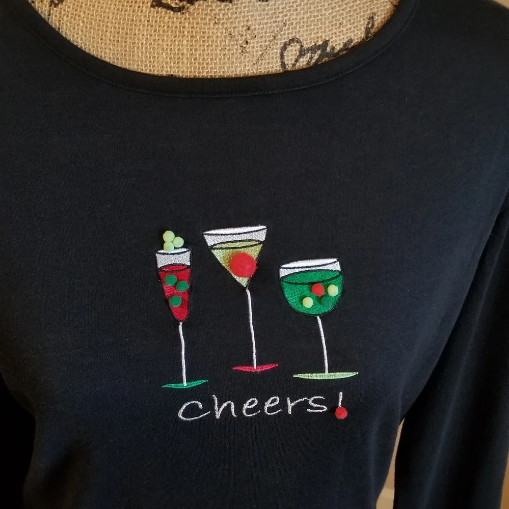 Macy's Cheers 🍾 Holiday - Party - Celebrate Graphic Tee - Picture 5 of 16